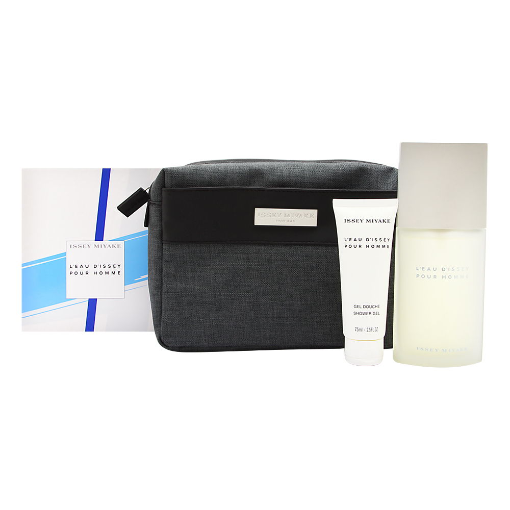 Issey miyake l'eau d issey 3pcs gift set for men 4.2oz EDT spray 2.5oz Shower Gel with bag (3423474872657)